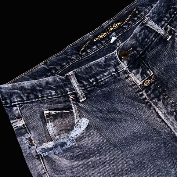 Vintage 90s Marithe Francois Girbaud Baggy Black Denim Men Jeans Size 35x26 - Picture 2 of 7